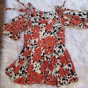 Free people floral extra long top